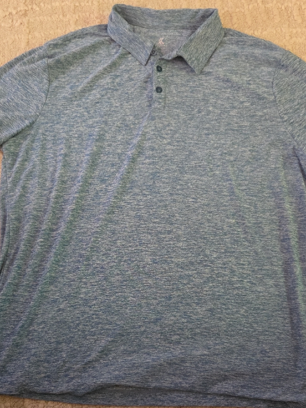 Kyodan Heathered Blue Green Golf  Polo Shirt, L